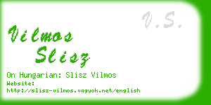 vilmos slisz business card
